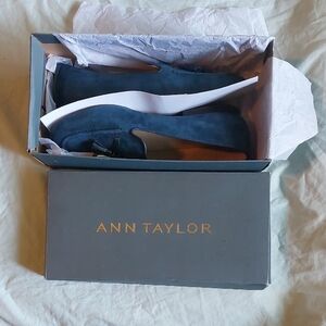 Ann Taylor Blue Suede Loafer Flats